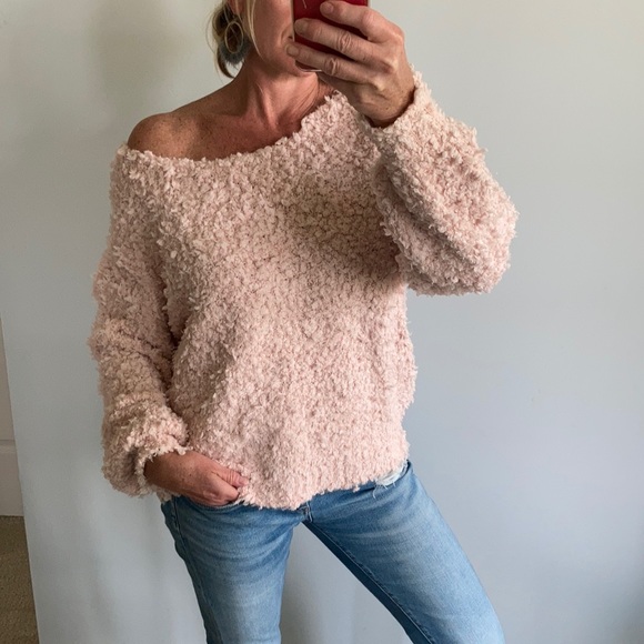Sweaters - Blush, Fuzzy Knit Sweater